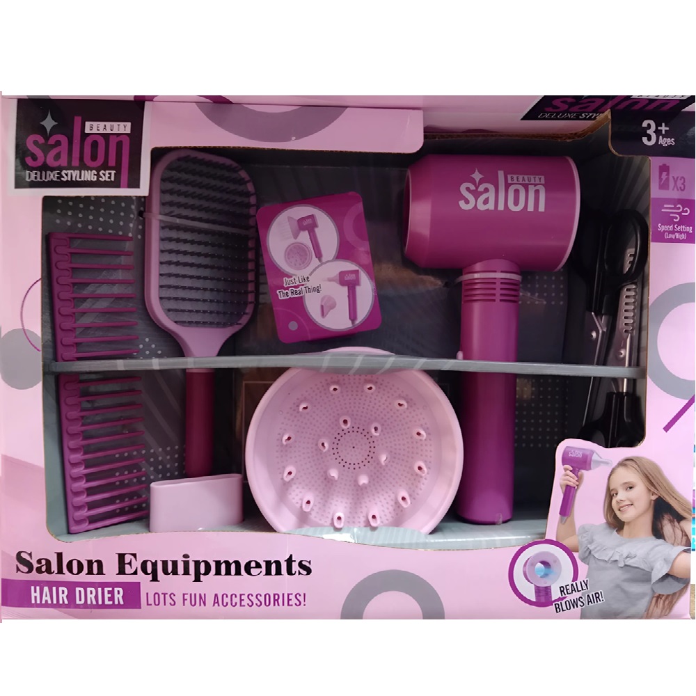 Kreatív fodrász készlet gyerekeknek – játék hajszárító, fésűk és ollók a fantáziadús frizurákhoz (BBJ) 2