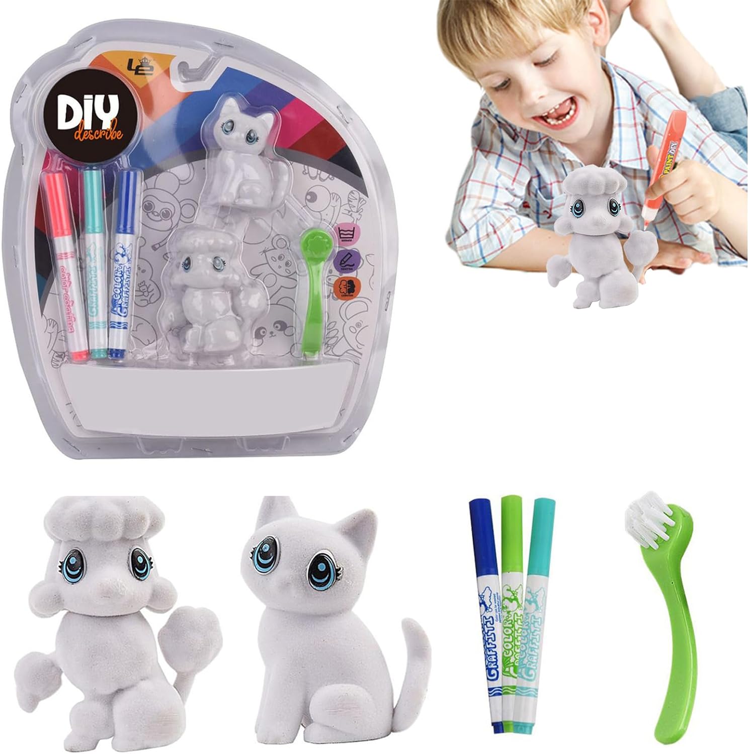 Kreatív színezhető firka plüss többszőr kiszínezhető kisállat (BBMJ) 7