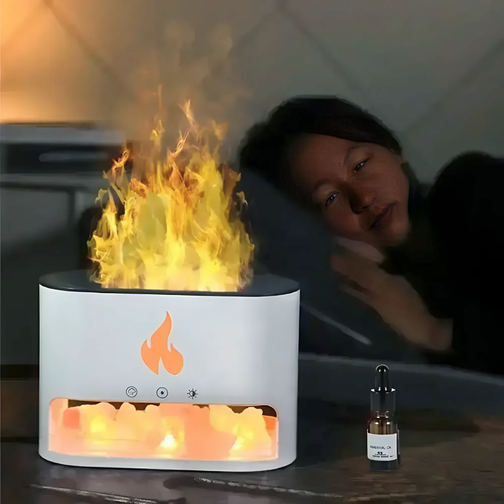 Kristály sókő és lánghatású esszenciális olaj diffúzor – 250 ml USB tápellátású csendes cool mist párásító relaxációhoz KP-023 (THM) 1