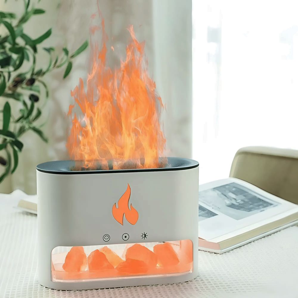 Kristály sókő és lánghatású esszenciális olaj diffúzor – 250 ml USB tápellátású csendes cool mist párásító relaxációhoz KP-023 (THM) 4