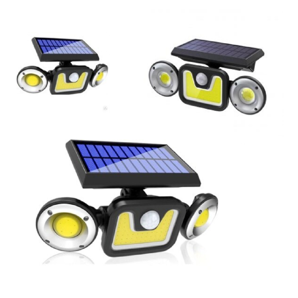 Kültéri napelemes falilámpa – 32+22 COB LED, vízálló mozgásérzékelővel (JY-1729) (BBV) (1)