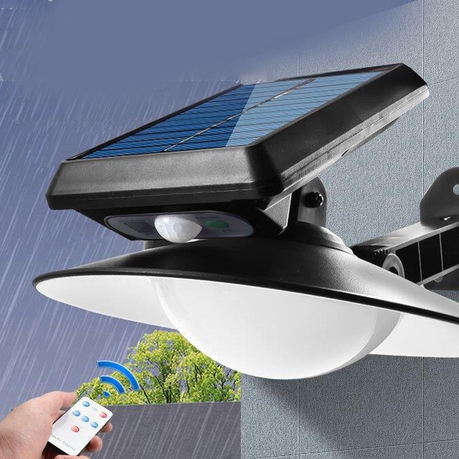 LED-es kültéri modern vízálló távirányítós biztonsági fényérzékelő napelemes lámpa 4