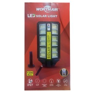 WorthAir LED-es, napelemes, távirányítós utcai világítás, fény-, és mozgásérzékelős udvari lámpa, 1200 W KE22-704 (BBV) - Image 4