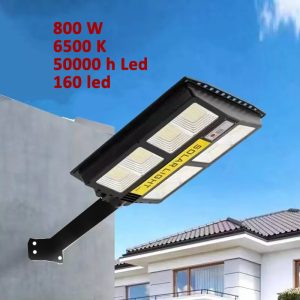 LED-es, napelemes, távirányítós utcai világítás,  fény-, és mozgásérzékelős udvari lámpa, 800W (BBV) - Image 2