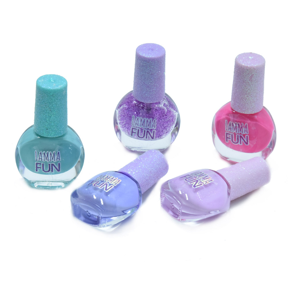 Lamma Fun lehúzható party körömlakkok kislányoknak – 5 db-os szett (BBJ) (1)