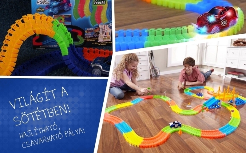 Magic Tracks autópálya LED-es kisautóval (BBV) (8)