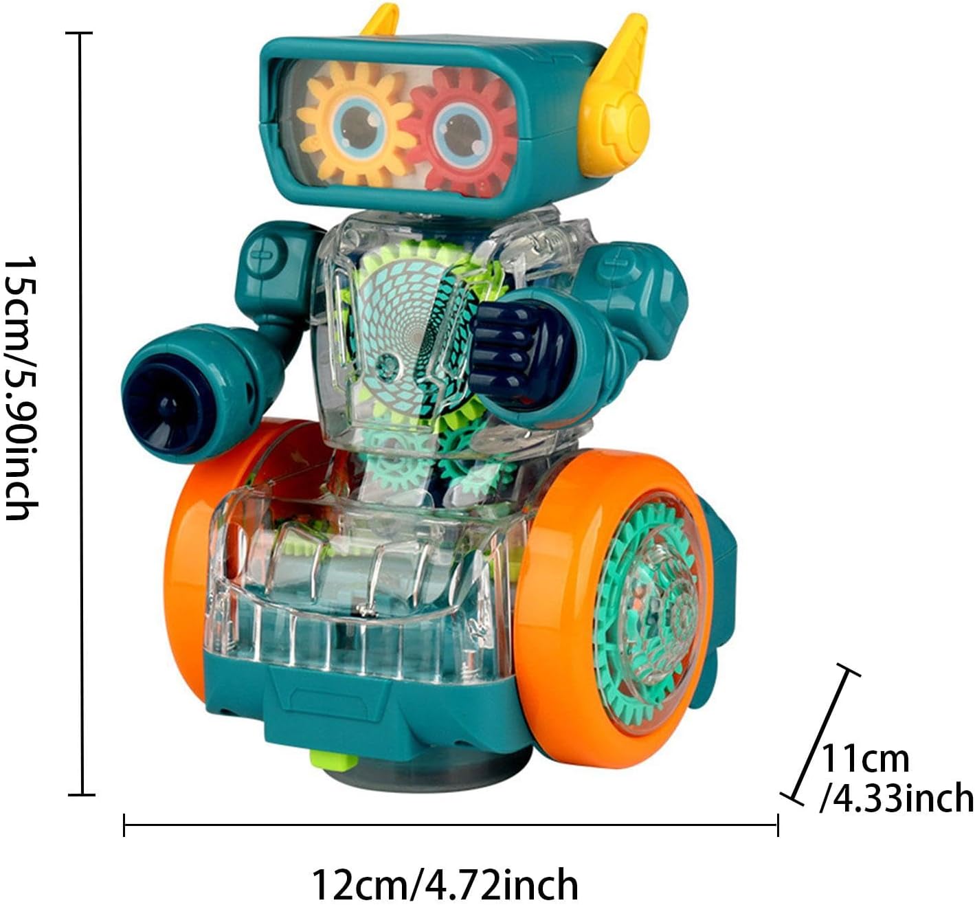 Mechanikus fogaskerék-robot színes világító zenés lámpás játék kicsiknek 4