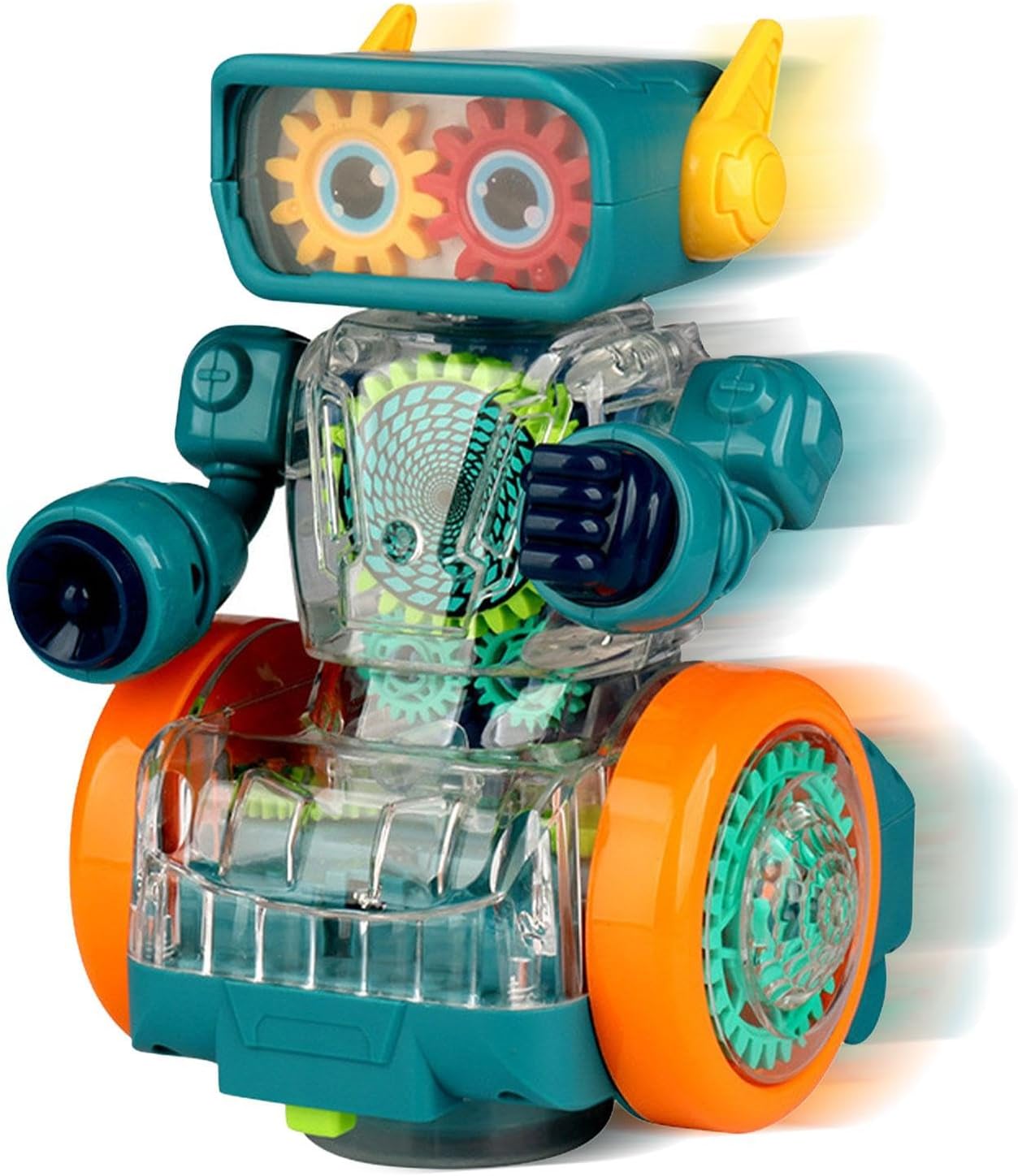 Mechanikus fogaskerék-robot színes világító zenés lámpás játék kicsiknek 5