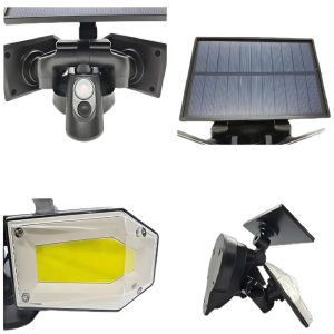 Napelemes mozgásérzékelős 130 COB LED kültéri lámpa – 21 x 3 x 7 cm (BBV) - Image 5