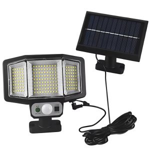 Napelemes, 161  LED-es mozgás- és fényérzékelős lámpa – 3 üzemmód, 2400mAh akkumulátor külön álló napelemmel (BBV) - Image 6