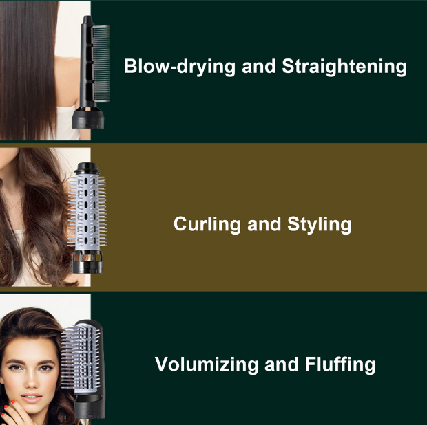 Negatív ionos 3 az 1-ben forró levegős hajszárító és hajegyenesítő fésű professzionális kefés hajszárító 6