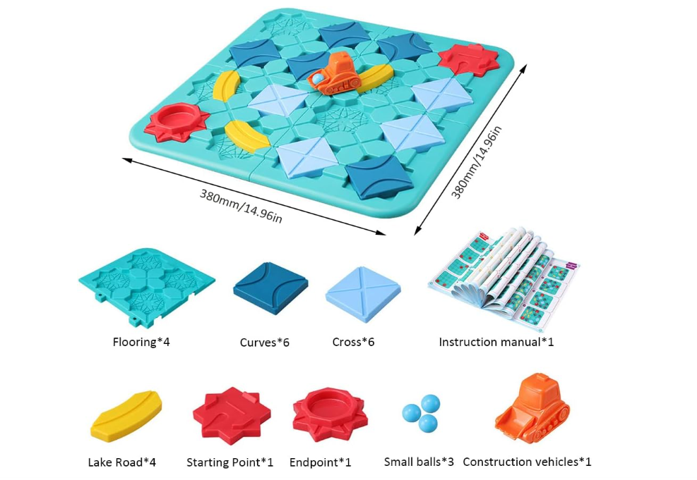 Oktató, fejlesztő autós 118 kaland labirintuspálya játék gyerekeknek (BBLPJ) 12