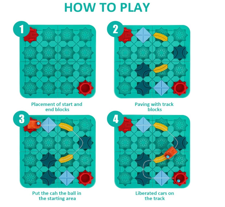 Oktató, fejlesztő autós 118 kaland labirintuspálya játék gyerekeknek (BBLPJ) 8
