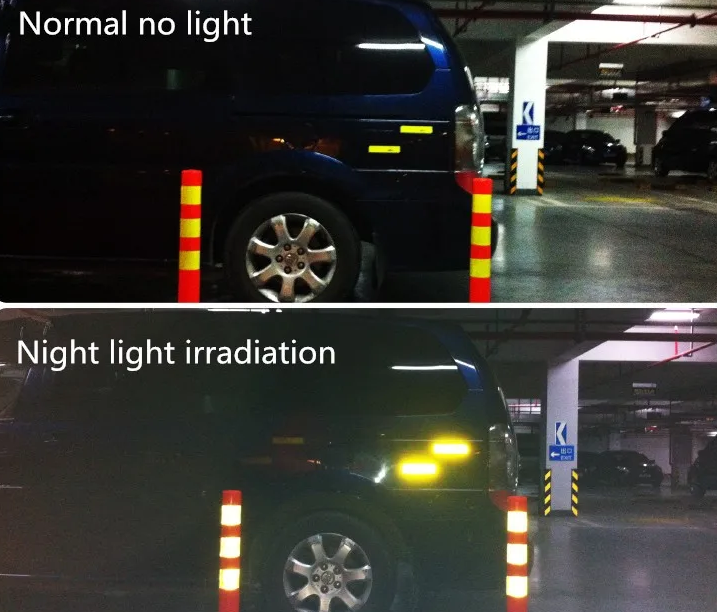 PVC sárga és piros öntapadós fényvisszaverő biztonsági szalag – 50mm x 5m 5