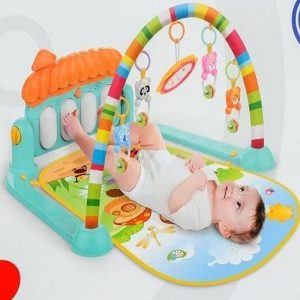 Piano Fitness baba játszószőnyeg - állatos csörgőkkel, hang-, és fényhatásokkal, altatózenével - kék  (BBJ) - Image 3