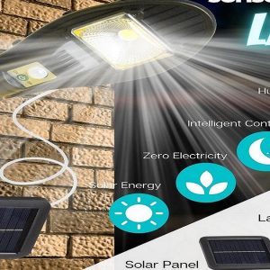 SOL1 Távirányítós, napelemes falra szerelhető kültéri lámpa - 100W (JX-258) (BBL) (FX) - Image 2