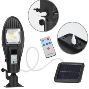 SOL1 Távirányítós, napelemes falra szerelhető kültéri lámpa - 100W (JX-258) (BBL) (FX) - Image 1