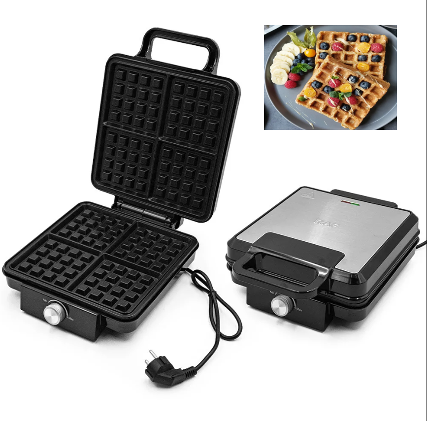 Tapadásmentes gofrisütő beépített jelzőfénnyel, 1500W – családi reggelikhez, desszertekhez (BBV)