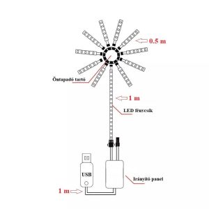 Telefonról vezérelhető, Bluetooth LED dekorvilágítás tüzijáték mintával (BBV) (BBKM) - Image 8