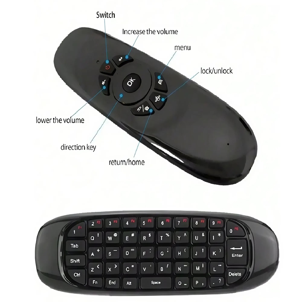 Univerzális vezeték nélküli mini billentyűzet és egér távirányító – tökéletes megoldás TV-hez és okos eszközökhöz 1