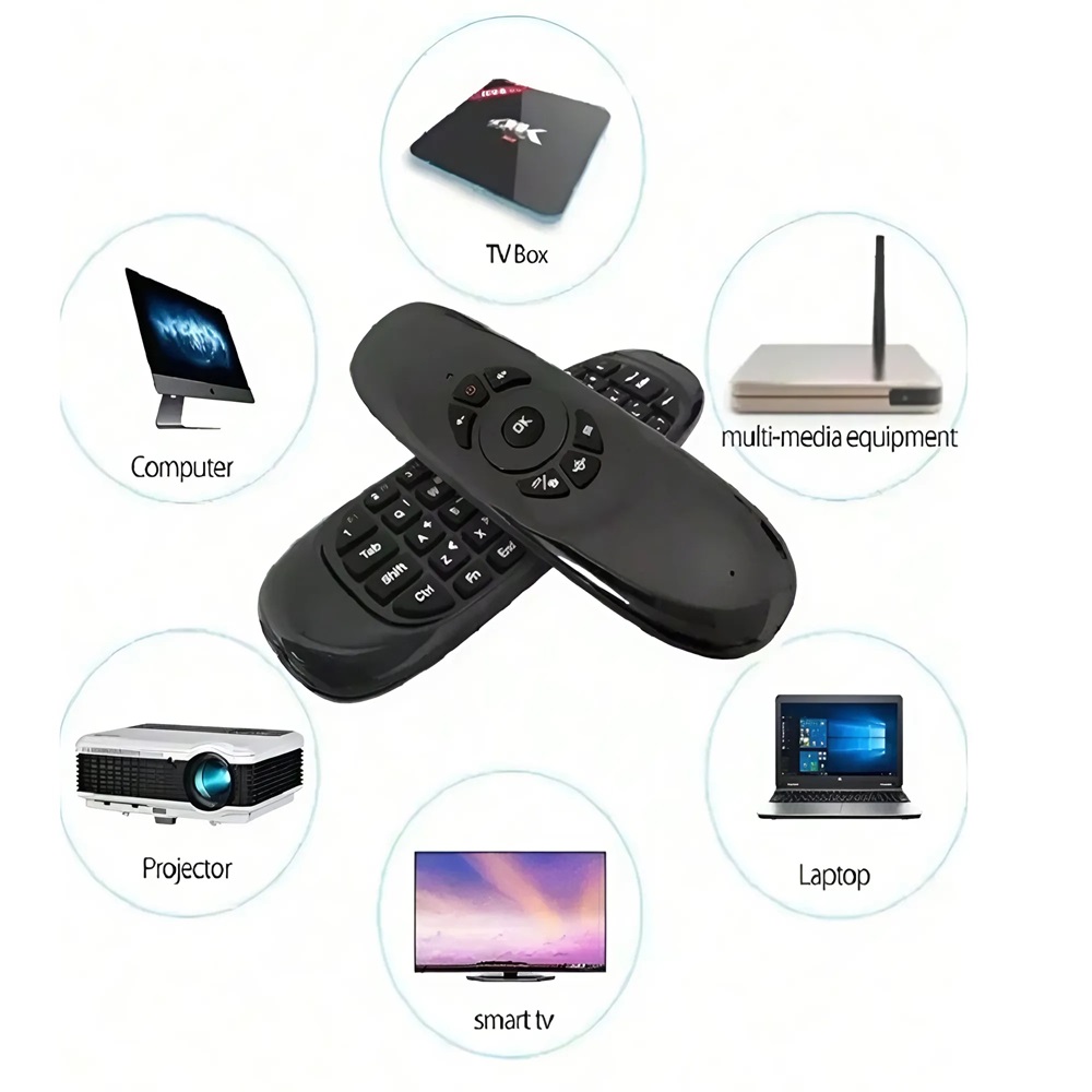 Univerzális vezeték nélküli mini billentyűzet és egér távirányító – tökéletes megoldás TV-hez és okos eszközökhöz 3
