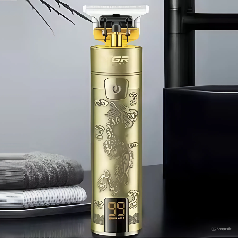 VGR-V076 LED kijelzős gravírozott hajnyíró titánium pengével és cserélhető fejekkel 2