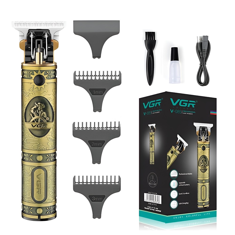 VGR-V85 gravírozott hajnyíró titánium pengével, cserélhető precíziós vágó fejekkel 3
