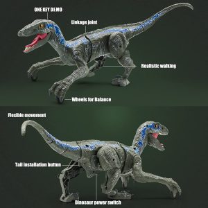 Velociraptor távirányítós játék dínó élethű hanghatásokkal - 31 cm (BBJ) (KF) - Image 4