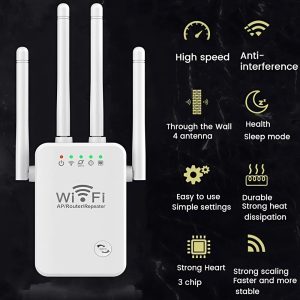 Vezeték nélküli jelerősítő – 4 antennás WIFI hatótávolság-bővítő 300 Mbps sebességgel, fejlett biztonsági funkciókkal (BBV) - Image 7