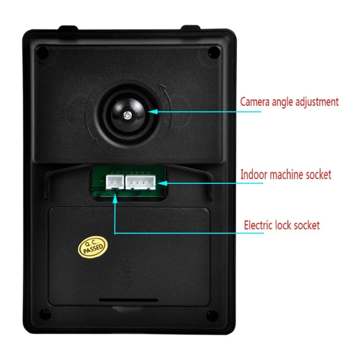 Vezetékes 7″színes kijelzős otthoni kaputelefon rendszer HD kamera, LCD képernyő, videó és hang (BBV) 3