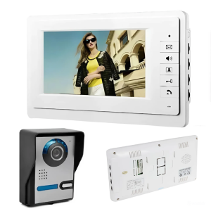 Vezetékes 7″színes kijelzős otthoni kaputelefon rendszer HD kamera, LCD képernyő, videó és hang (BBV) - Image 1
