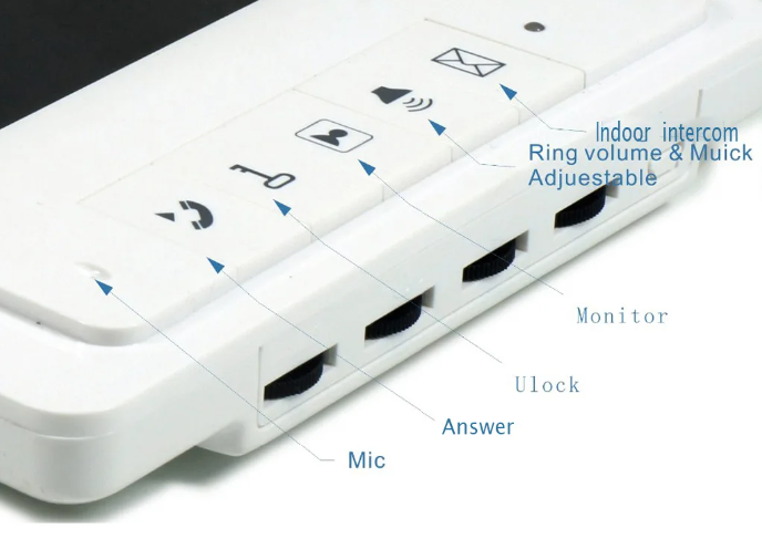 Vezetékes 7″színes kijelzős otthoni kaputelefon rendszer HD kamera, LCD képernyő, videó és hang (BBV) 6