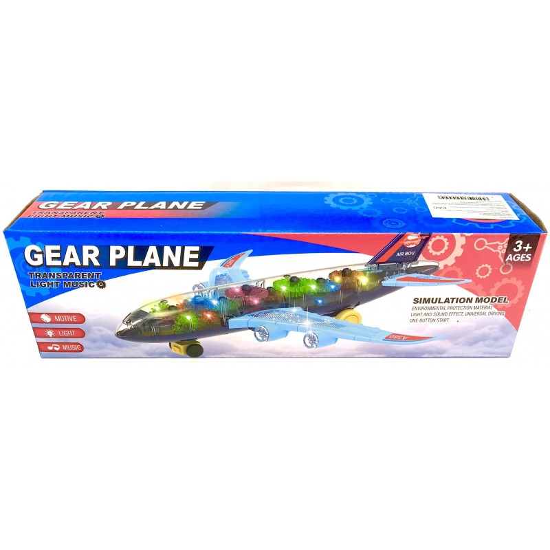 Világító, zenélő repülőgép modell átlátszó műanyagból 3