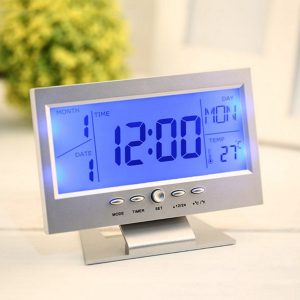 Hangra/tapsra működő LCD kijelzős asztali óra (BBL) - Image 2