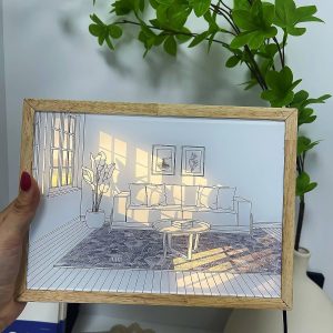 Mesés fényfestmény állítható színhőmérséklettel és fényerővel - képkeretbe épített éjszakai LED világítás - 20x26 cm (BBJ) - Image 2