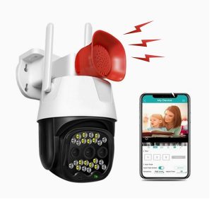 V380 WIFI IP okos biztonsági kamera szirénával, mikrofonnal és hangszóróval - kétirányú kommunikációt tesz lehetővé - Android/IOS kompatibilis (BBV) - Image 1