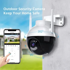 4k ultra HD WIFI IP térfigyelő kamera - 360°-ban forgatható, IP66 időjárásálló - 5x zoom, humán detektor (BBV) - Image 2