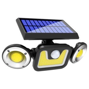 JY-1729 kültéri napelemes falilámpa 54 COB LED-del - vízálló, mozgásérzékelős szolár lámpa (BBV) - Image 1