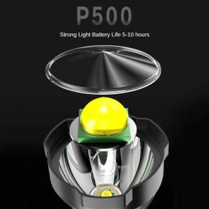 L-830 USB-ről tölthető LED zseblámpa 4 világítási móddal és kiegészítő fényforrással az oldalán (BBV) - Image 4