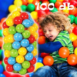 100 db-os műanyag labdák vidám színekben labdamedencékhez - kül és beltéri használatra egyaránt (BBJ) - Image 2