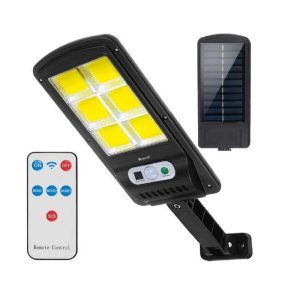 Napelemes LED kültéri mozgásérzékelős fali lámpa távirányítóval BB120 (BBL) - Image 1