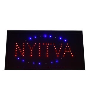 „Nyitva” LED tábla / villogó kék kerettel (BBL) - Image 1