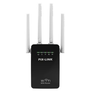 Pix-Link vezeték nélküli hálózati jelismétlő - WiFi router WPA-PSK / WPA2-PSK titkosítási biztonsággal (BBV) - Image 1