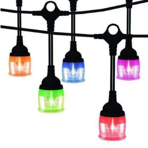 RGB kültéri időjárásálló napelemes dekor Izzósor- 10 darab LED izzó (BBV) - Image 3