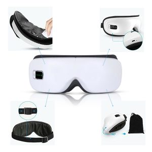 Zenélő szemmasszírozó készülék beépített Bluetooth hangszóróval - vibrációs masszázsszemüveg relaxáláshoz (BBV) (FX) - Image 7
