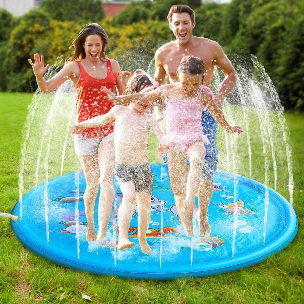 színes szökőkút szőnyeg gyerekeknek, pancsolójáték – 100 cm KÉK1