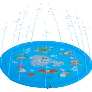 Szökőkút szőnyeg gyerekeknek vidám mintákkal – pancsolójáték, kék 170cm (BBJ) - Image 4