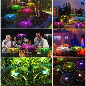 2 db-os napelemes, kültéri leszúrható lámpa szett - RGB LED medúza alakú kültéri dekor világítás (BBJH) - Image 3