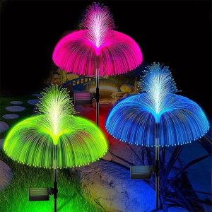 2 db-os napelemes, kültéri leszúrható lámpa szett - RGB LED medúza alakú kültéri dekor világítás (BBJH) - Image 2