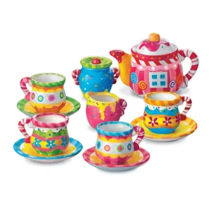15 db-os 2in1 kifesthető porcelán teás készlet gyerekeknek - kreatív játék és babakonyha felszerelés (BBJ) - Image 3